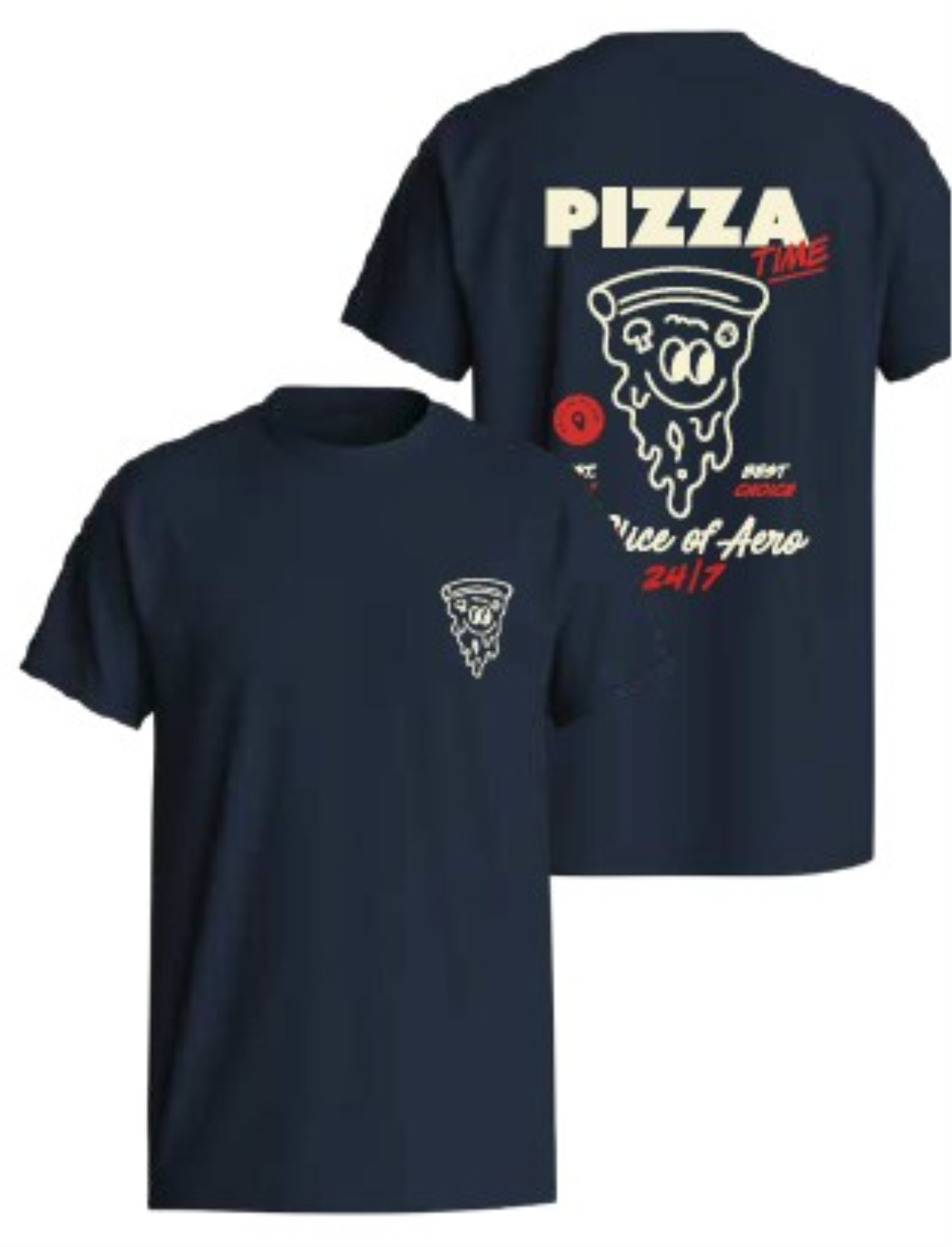 PIZZA TIME PUFF PRINT T-SHIRT 