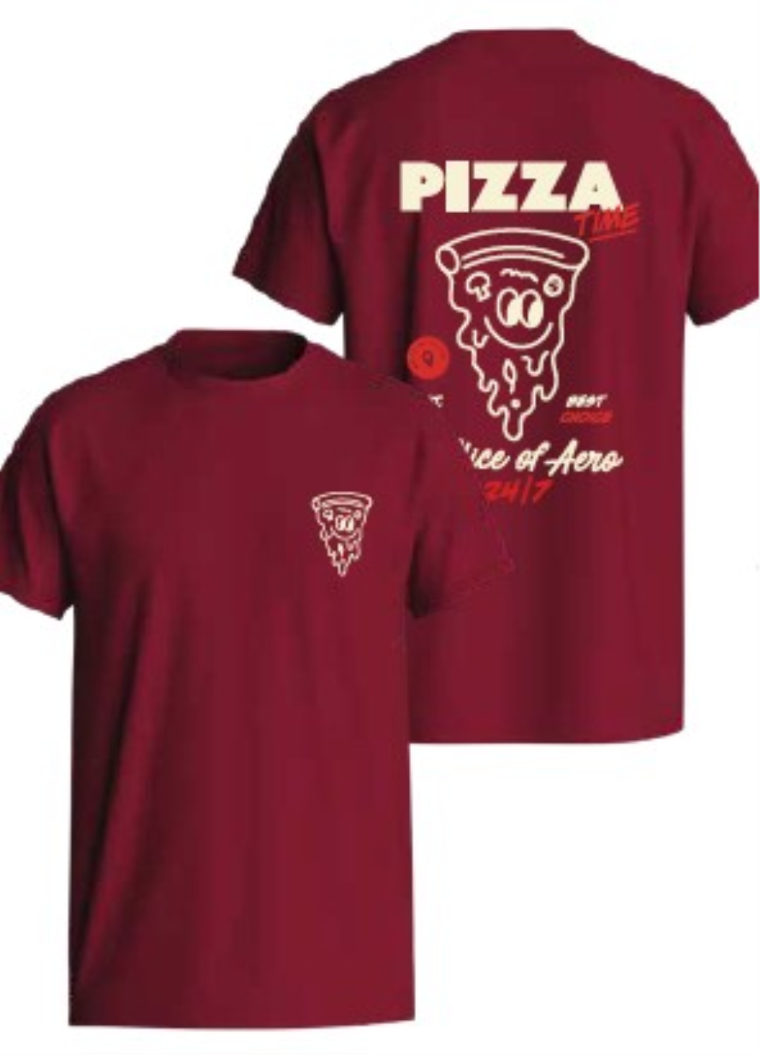 PIZZA TIME PUFF PRINT T-SHIRT 