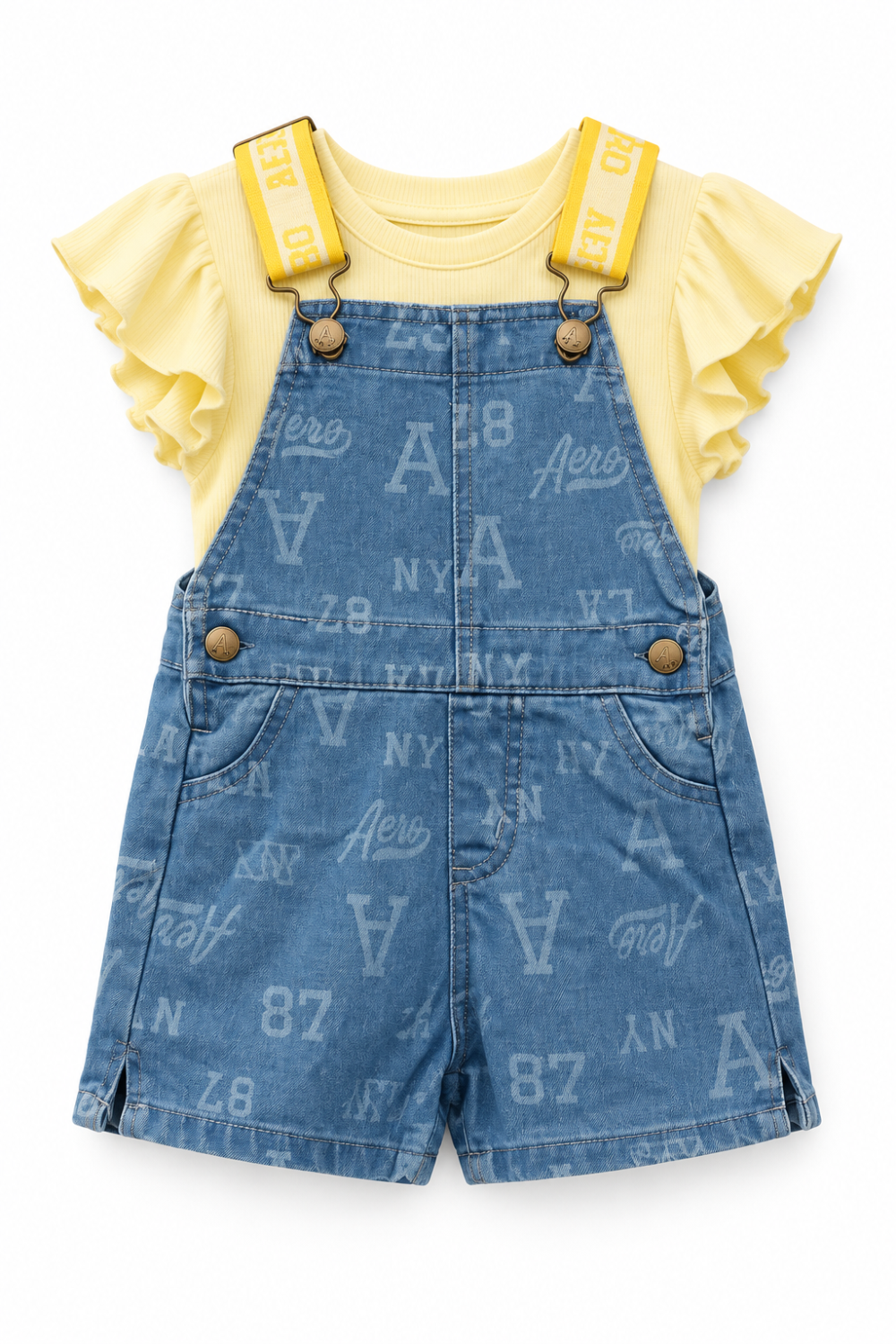 BABY TEE / DENIM SHORTALL 